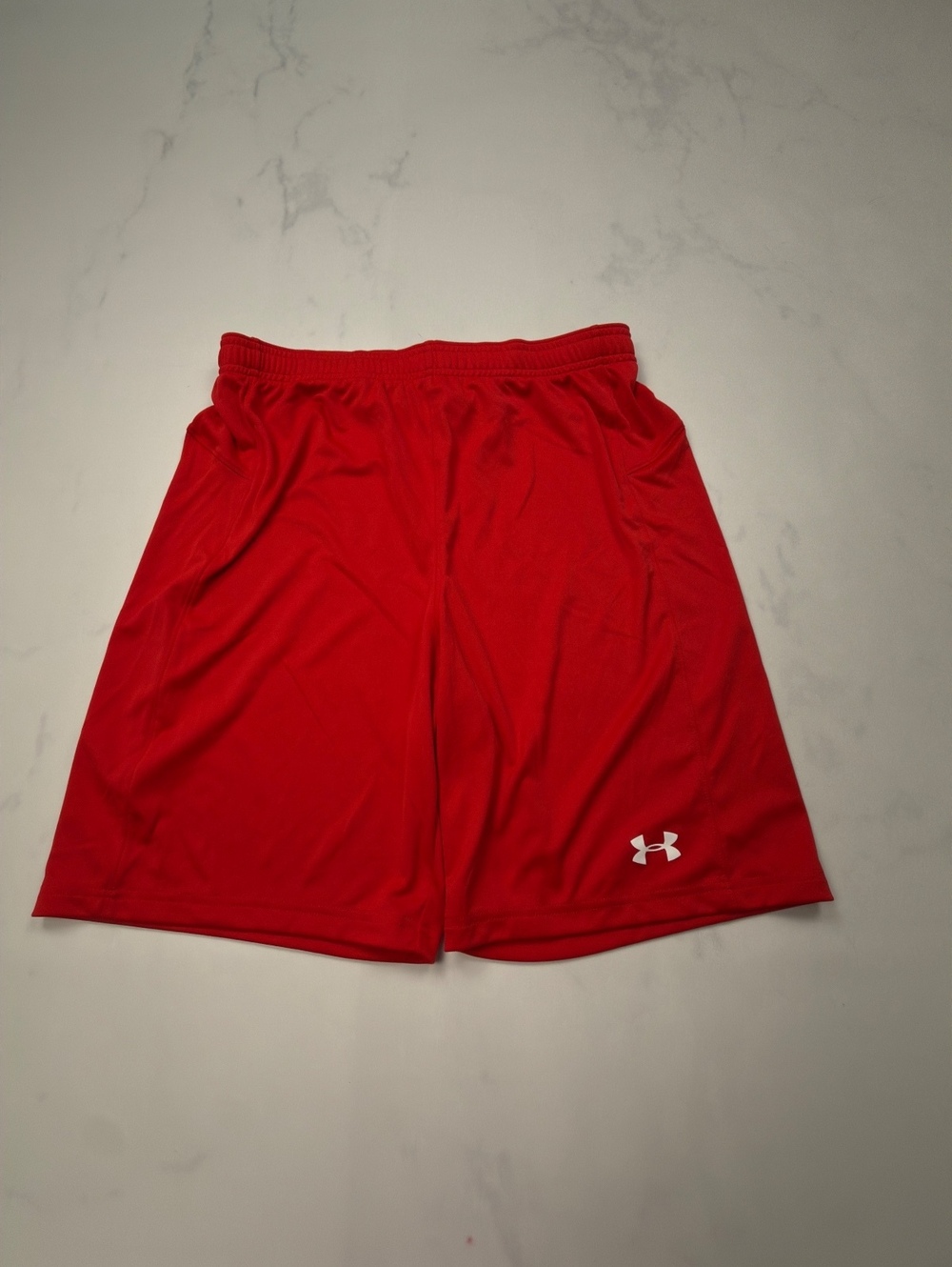 Under Armour Athletic Shorts Red 2010s Sporty - Boys XL